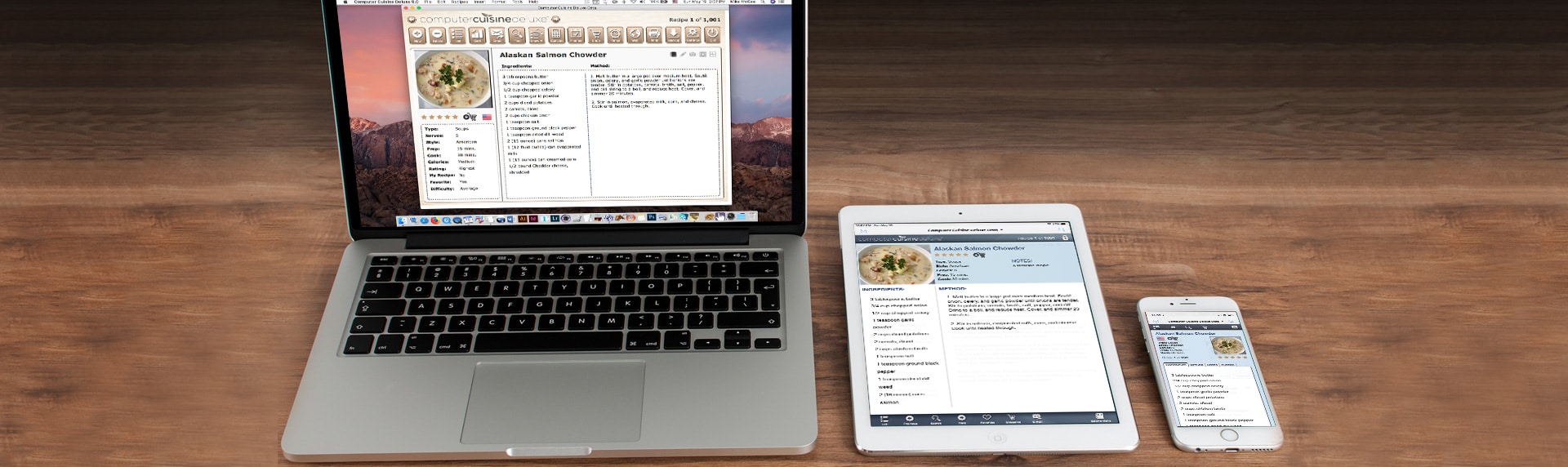 computer cuisine laptop mac recipe software version 9 MacBook Pro iPad iphone