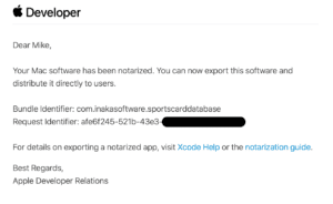 Apple Developer Notarized & Approved Email